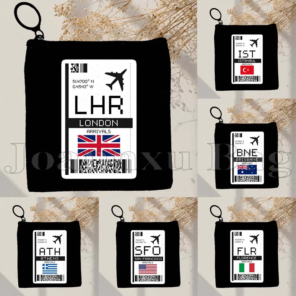 Atenas Berlín Bali Boston Tokio Roma Porto Milán Venecia Londres Praga Munich Placa de embarque Monedero Estuche para llaves Bolsa Cartera