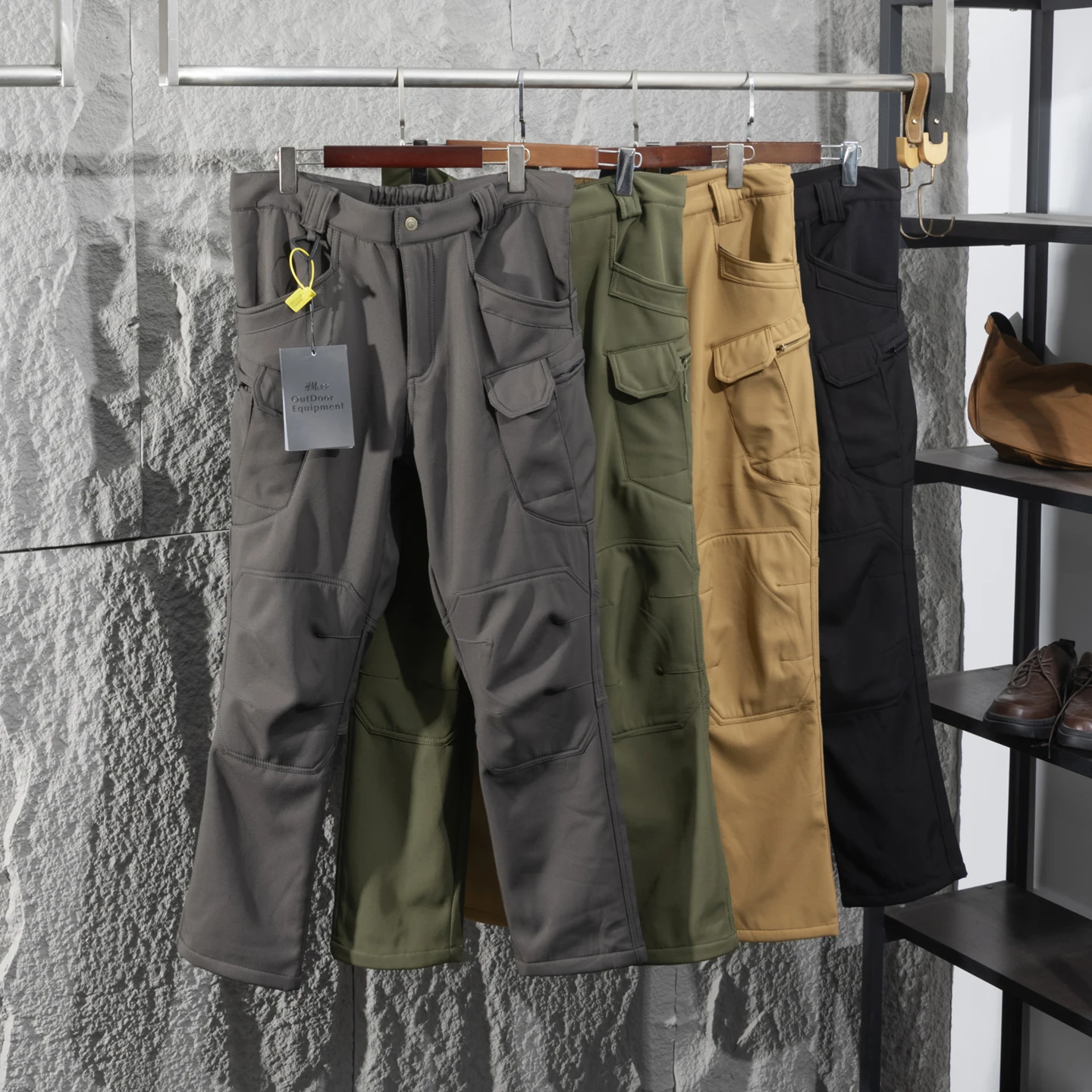 

Мужские тактические рабочие брюки на флисовой подкладке, утолщенные, мягкие, повседневные, осенне-зимние, новая модель, с множеством карманов, для активного отдыха