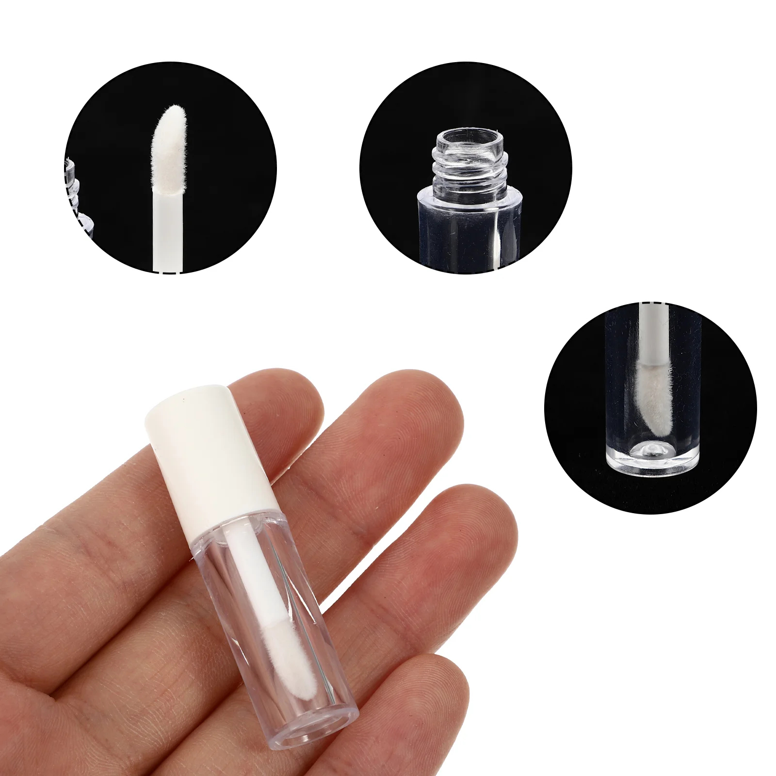 Tubo vacío de brillo de labios, botellas pequeñas transparentes, contenedores de Color de lápiz labial rellenable Nese, tubos de bálsamo, Mini soportes de plástico, 10 Uds.