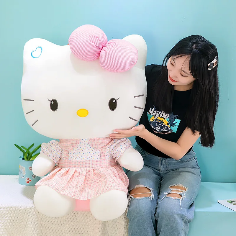Sanrio – chat en peluche mignon, jouet pour enfants, cadeau d'anniversaire et de noël, oreiller de couchage doux, poupée pour filles, vente en gros