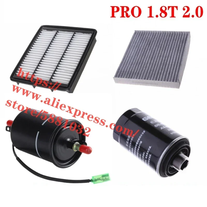 

4 шт./компл. набор фильтров для Geely BOYUE PRO/Atlas Pro 1.8T/2.0, воздушный фильтр, масляный фильтр, фильтр кабины и топливный фильтр F