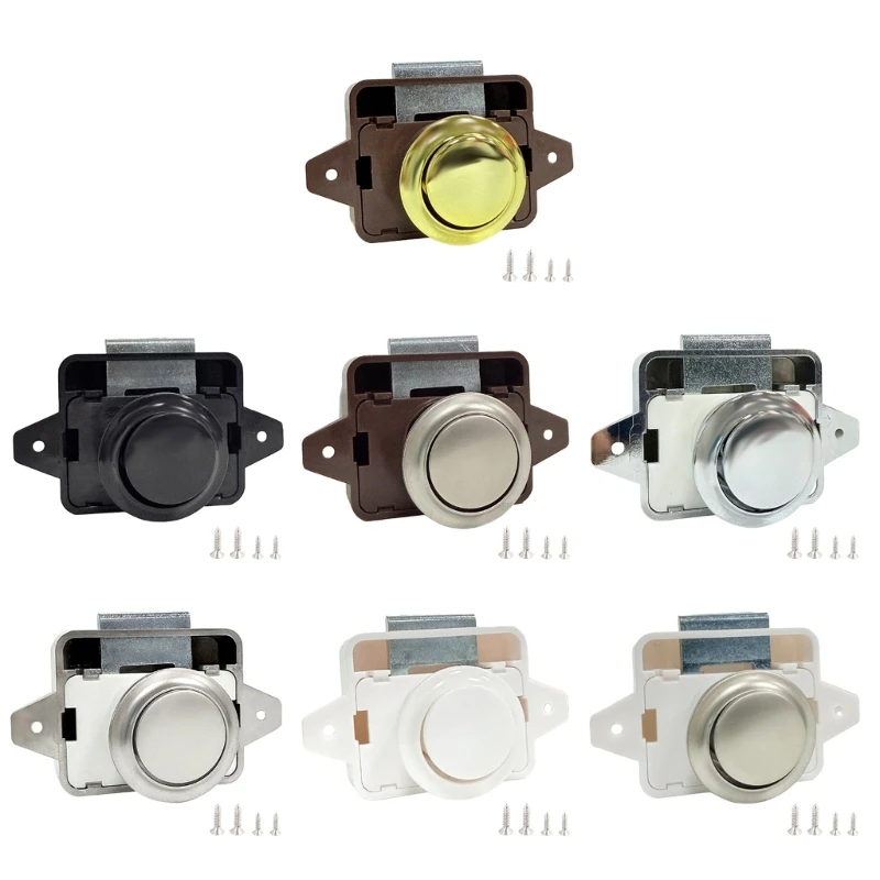 Camper Car Push Lock Keyless RV Caravan Boat Motor Home Cabinet Drawer Latch Button Locks Furniture Door Lock Hardware