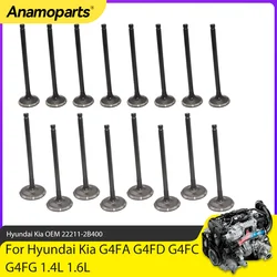Engine Parts Intake Exhaust Valves Set Fit 1.4 1.6 L For 10-20 Hyundai Sonata Tucson Kia G4FA G4FD G4FC G4FG 1.4L 1.6L L4 GAS