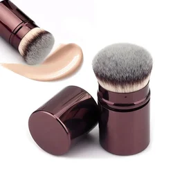 New Portable Hourglass Makeup Brush Retractable Kabuki Brush Face Contour Foundation Buffing Brushes Travel Foundation Brush