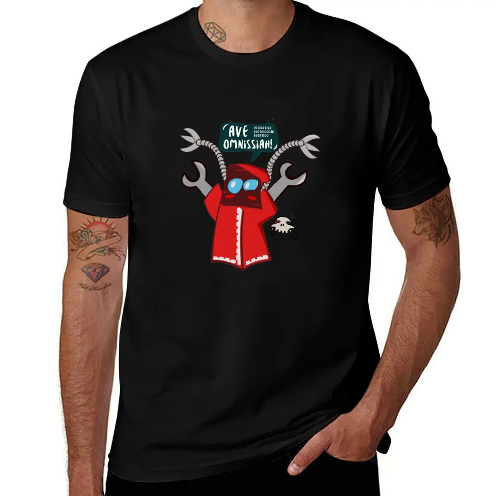 

Mechanicus Ave Omnissiah T-Shirt cotton t shirt man black cotton t-shirt plain for man package