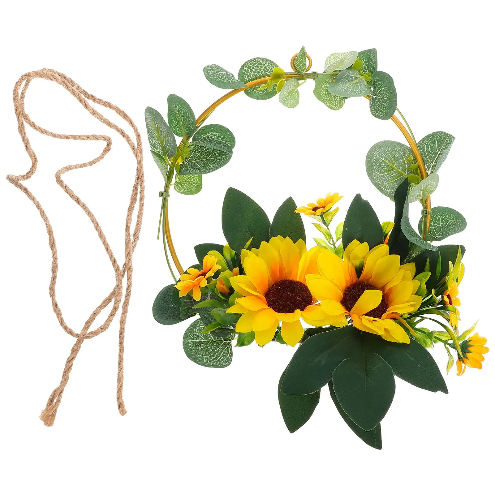 

Artificial Sunflower Garland Wreath Decor Plant Simulation Vine for Party Wedding Wall Festival Office Lifelike Plants