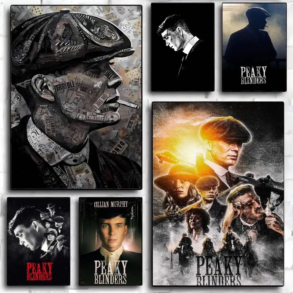 Tommy Shelby Peaky Blinders película carteles adhesivos Vintage habitación hogar Bar cafetería decoración de pared de habitación
