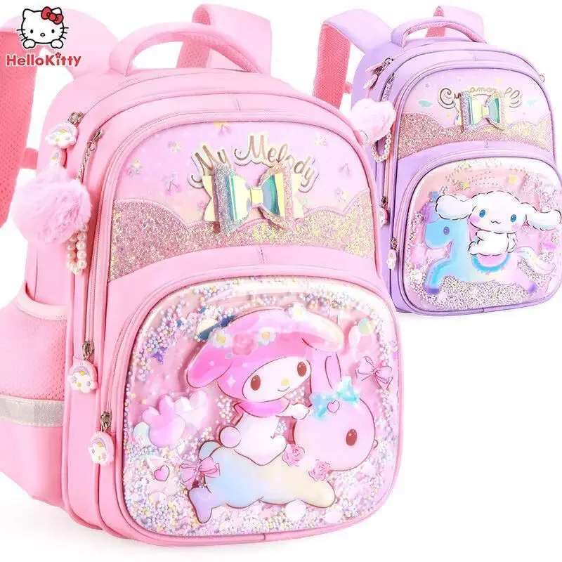 

Sanrio, Hello Kitty Melody школьный портфель для начальной школы, новинка, супертонкий водонепроницаемый детский рюкзак для облегчения нагрузки