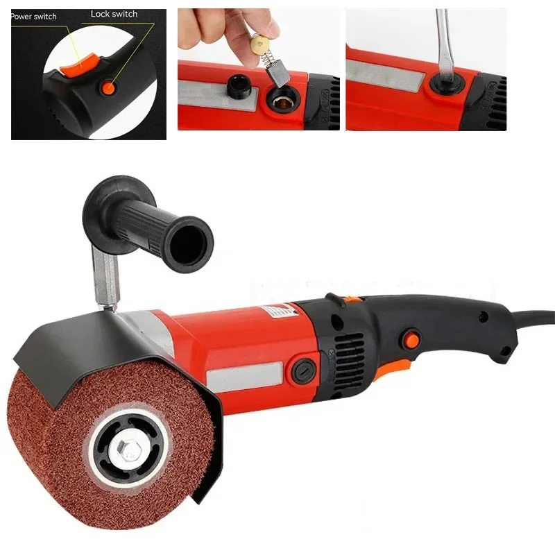 

2200W Burnishing Polishing Machine Industrial Polisher Sander Wire Drawing Machine Metal Wood Ceramic Tile Polishing 3000rpm