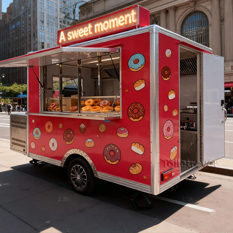 

Street Custom Caravan Food Truck Shawarma Pasta French Fries Tacos Jacket Potato Bbq Mobile Food Cart With Full Kitchen