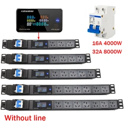 Cabinet Rack Wall Mount PDU Power Strip Power Distribution Unit 2-7 Ways 3Pin Australian socket Digital meter V/A/W