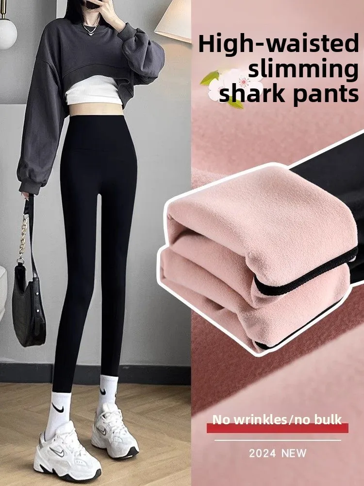 

Брюки для йоги из овчины с высокой талией на подкладке, женские осенне-зимние брюки Bla Boting, повседневные длинные брюки с подтяжкой ягодиц