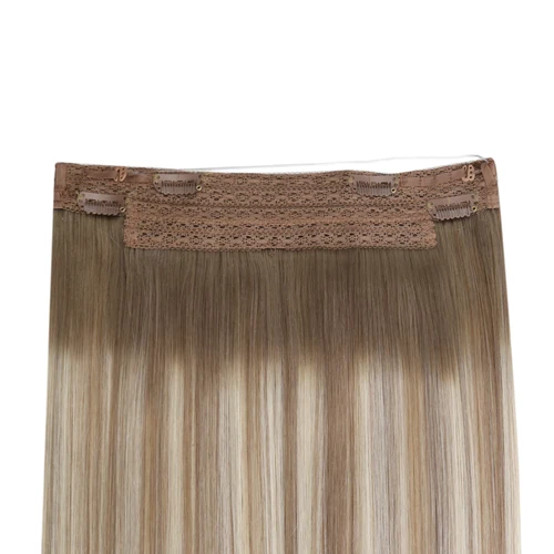 Imagen 2 del producto Ugeat-extensiones de cabello humano con alambre, cabello negro Natural, línea de pescado Real, una sola pieza, trama de cabello de alambre Invisible con Clips, 12-20 pulgadas