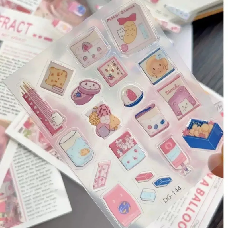 

Японские 3D-наклейки из желе с милыми мультяшными персонажами для девочек, для скрапбукинга, дневника, очаровательные рельефные наклейки из смолы для декора чехлов на телефоны, ноутбуков, DIY-проектов