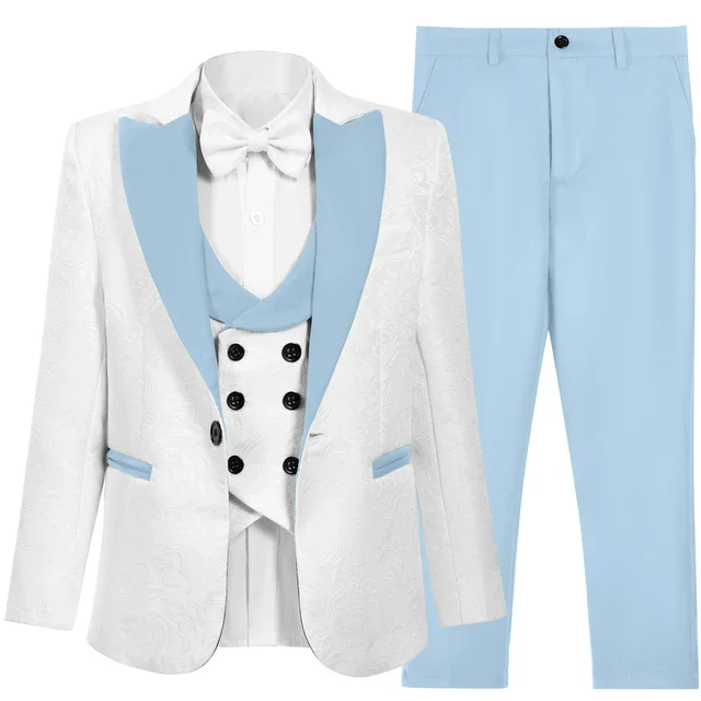 

Boys Elegant Jacket Vest Pant Piano Host Performance Clothing Set Kids Birthday Wedding Party Dress Children's Photography Suit