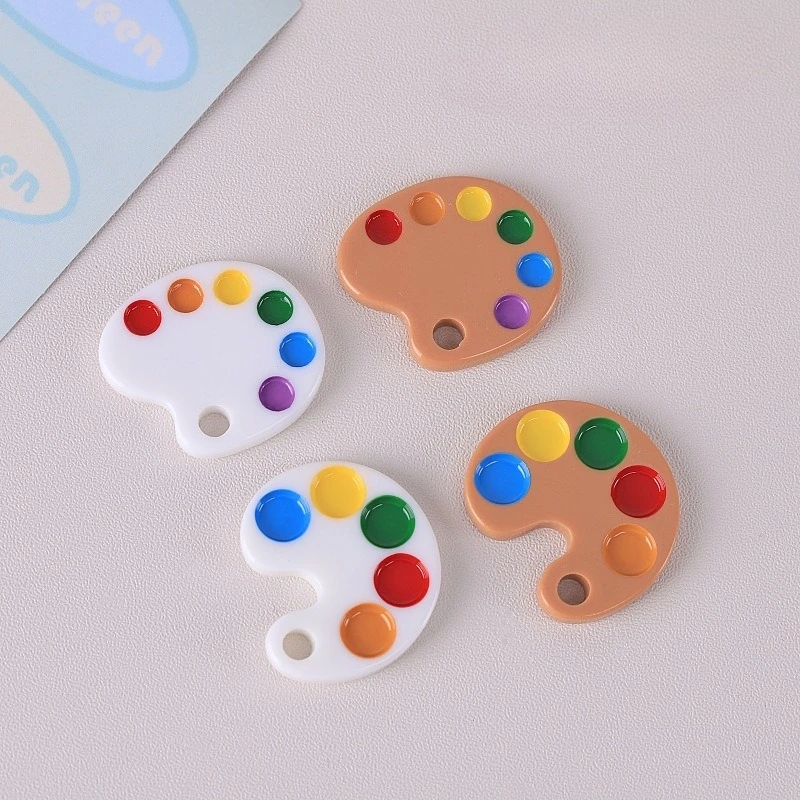 10 Pcs Mini Creative Simulation Color Palette DIY Resin Jewelry Accessories Paint Tray