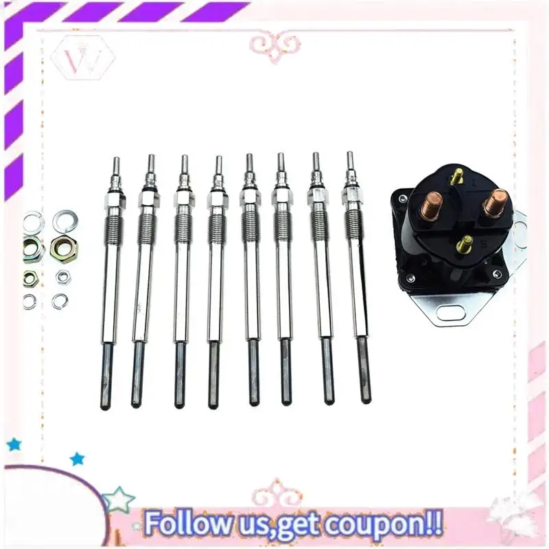 

Portable 9Pcs For Ford E F Series 7.3L Accessories Parts Power Stroke Diesel Pickup Relay Solenoid & Glow Plugs F81Z-12B533-AC K