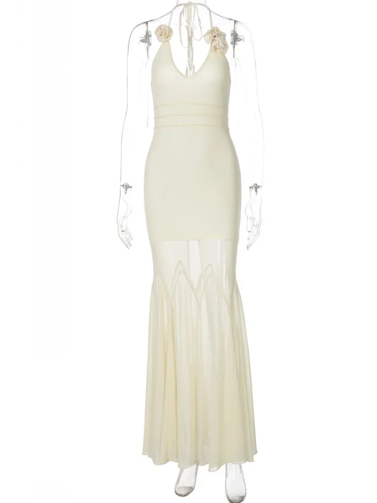 

Элегантное женское макси-платье с V-образным вырезом, модное, без рукавов, однотонное, для вечерних мероприятий и уличных вечеринок, весна-лето 2026