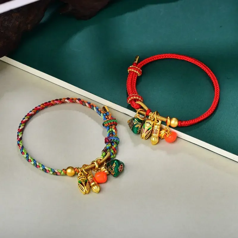 

Оригинальный новый мужской и женский год Натали, красная веревка, фестиваль лодок-драконов, ручка Zongzi Wenchang, студенческий экзамен, красочная плетеная веревка