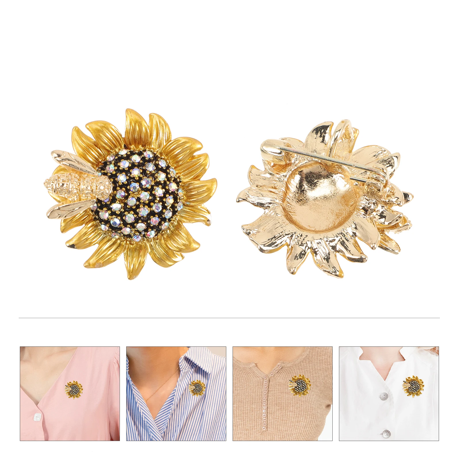 

Bling Rhinestone Sunflower Brooch Pin Women Fashion Accessory Party Celebration Gift Daisy Pin,rhinestone Brooch,bee Brooch