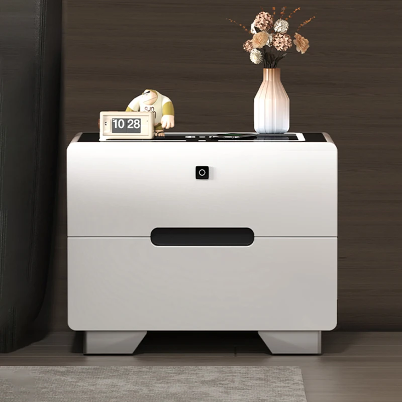 

Luxury Smart Bedside Table, High-end Leather Bedside Table, Home Designer Multifunctional
