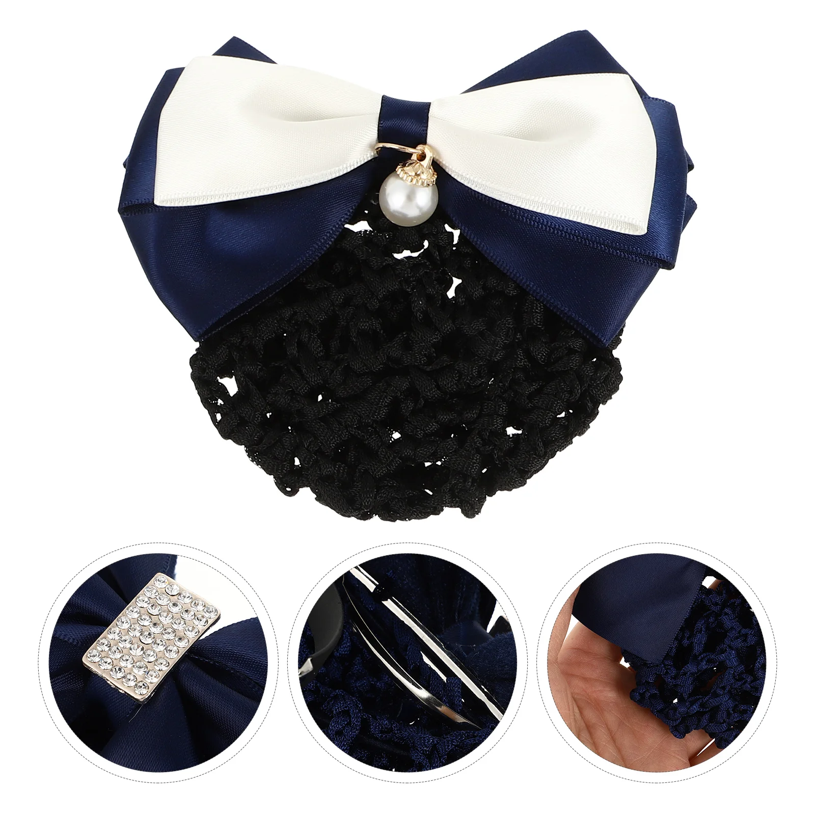 

3 Pcs Cloth Hair Accessory Snood Hairpins Women Bow Tie Elastic Clips Headdress Date High Elasticity