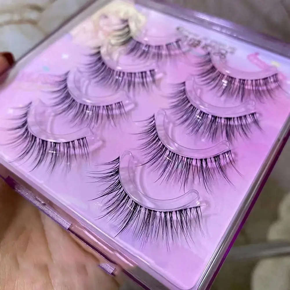 4 Pairs Natural False Eyelashes waterproof Realistic Handmade Makeup Tools Japanese Ultra-Fine False Eyelash Set Women