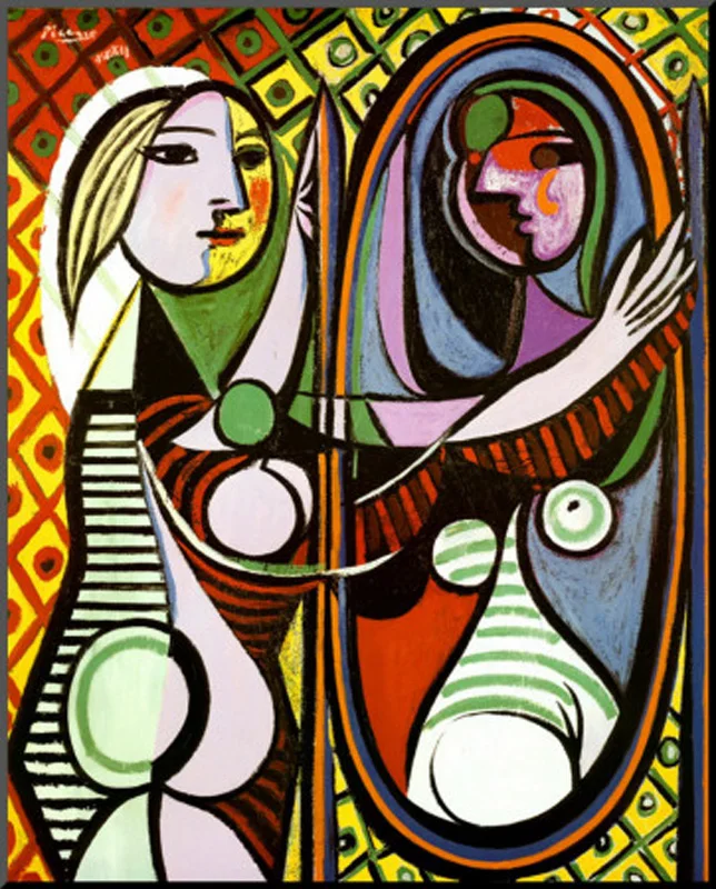 

100%Handmade High Quality Oil Painting Reproduction on Linen Canvas,Girl Before a Mirror by Pablo Picasso,Abstract Oil Painting