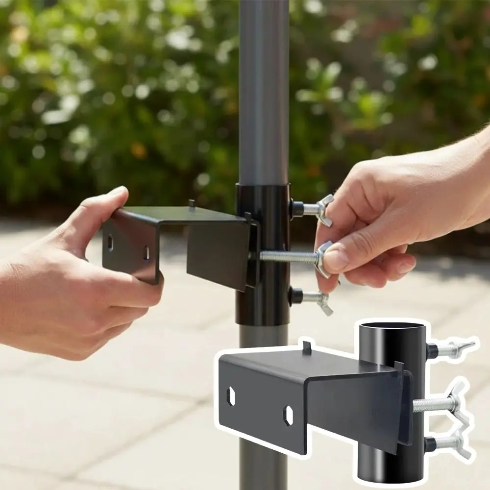 Adjustable Umbrella Clamp Bracket Anti-rust Easy To Install Deck Umbrella Mount Stable Shock-proof Umbrella Stands Outdoor