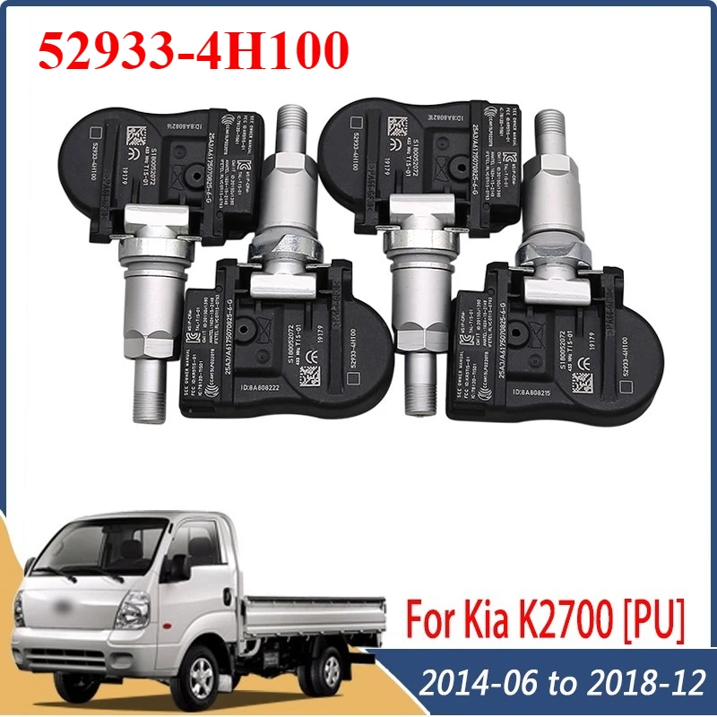 

52933-4H100 TPMS 433 МГц для Kia K2700 [PU] Hyundai I800 [TQ] 2014 2015 2016 2017 2018 датчик системы контроля давления в шинах 4 шт.