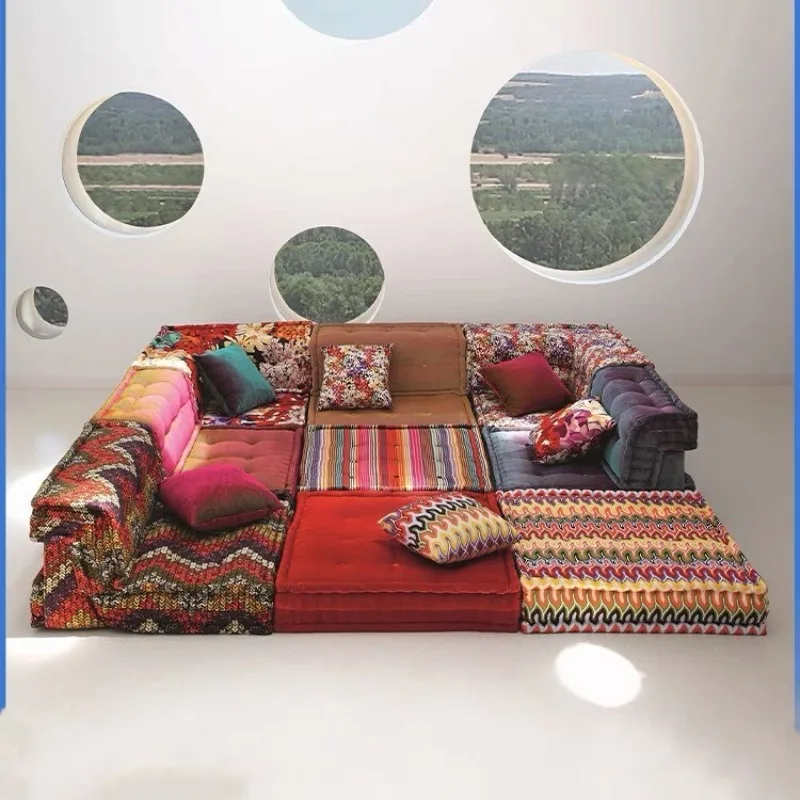 Color mahjong sofa multi-combination villa living room B & B large apartment sofa