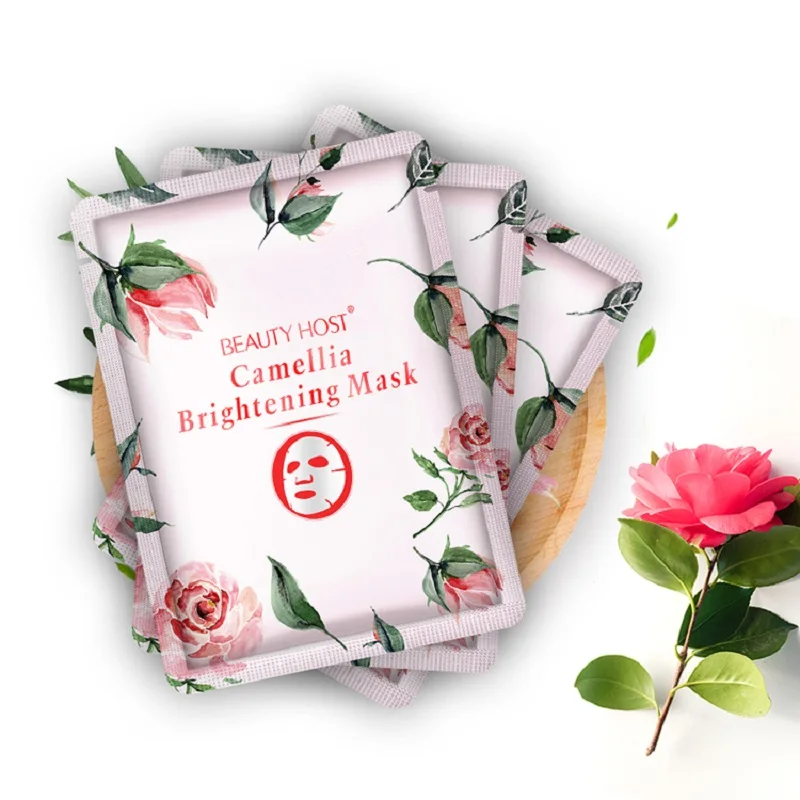 5PCS Camellia Chamomile Rose Lavender Whitening Moisturizing Facial Mask Anti-Aging Brighten Skin Care