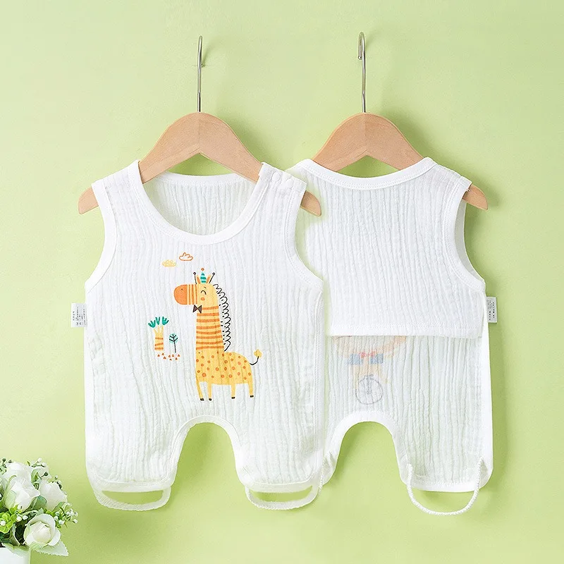 

Baby Belly Bag Summer Thin Pure Cotton Gauze Breathable Newborn Baby Sleeping Anti Kick Quilt Tank Top Style Bag