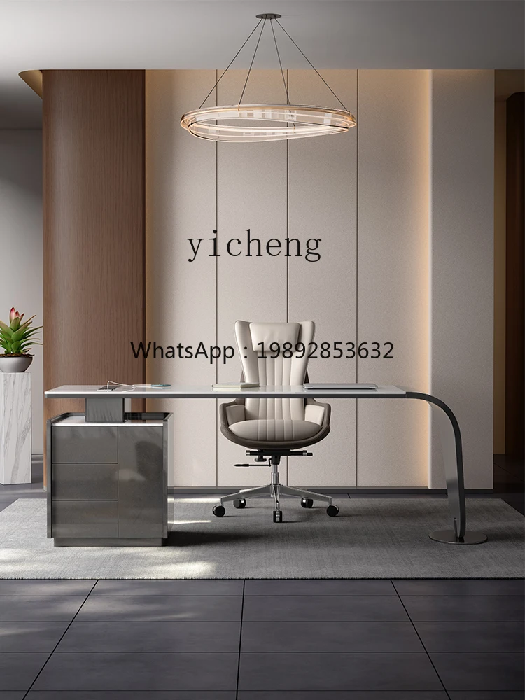 Corner Stone Plate Modern Minimalist Office High-End Designer Computer Desk Study Desk