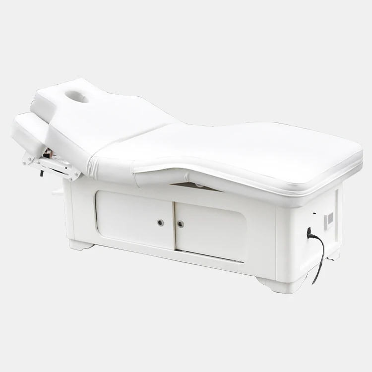 

New Elegant White Mattress Adjustable Electric Spa Massage Bed Therapy Massage Bed Table