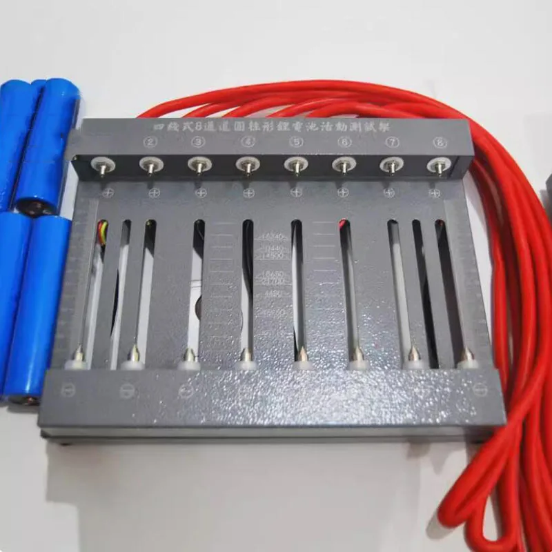With high current test leads, 8-channel universal cylindrical battery battery capacity tester and balancer stand