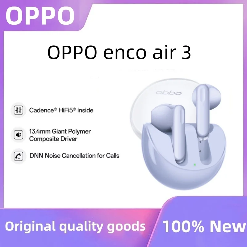 Original OPPO Enco Air 3 headset AI noise-reducing earplug wireless 5.3 bluetooth headset HiFi stereo game headset genuine.