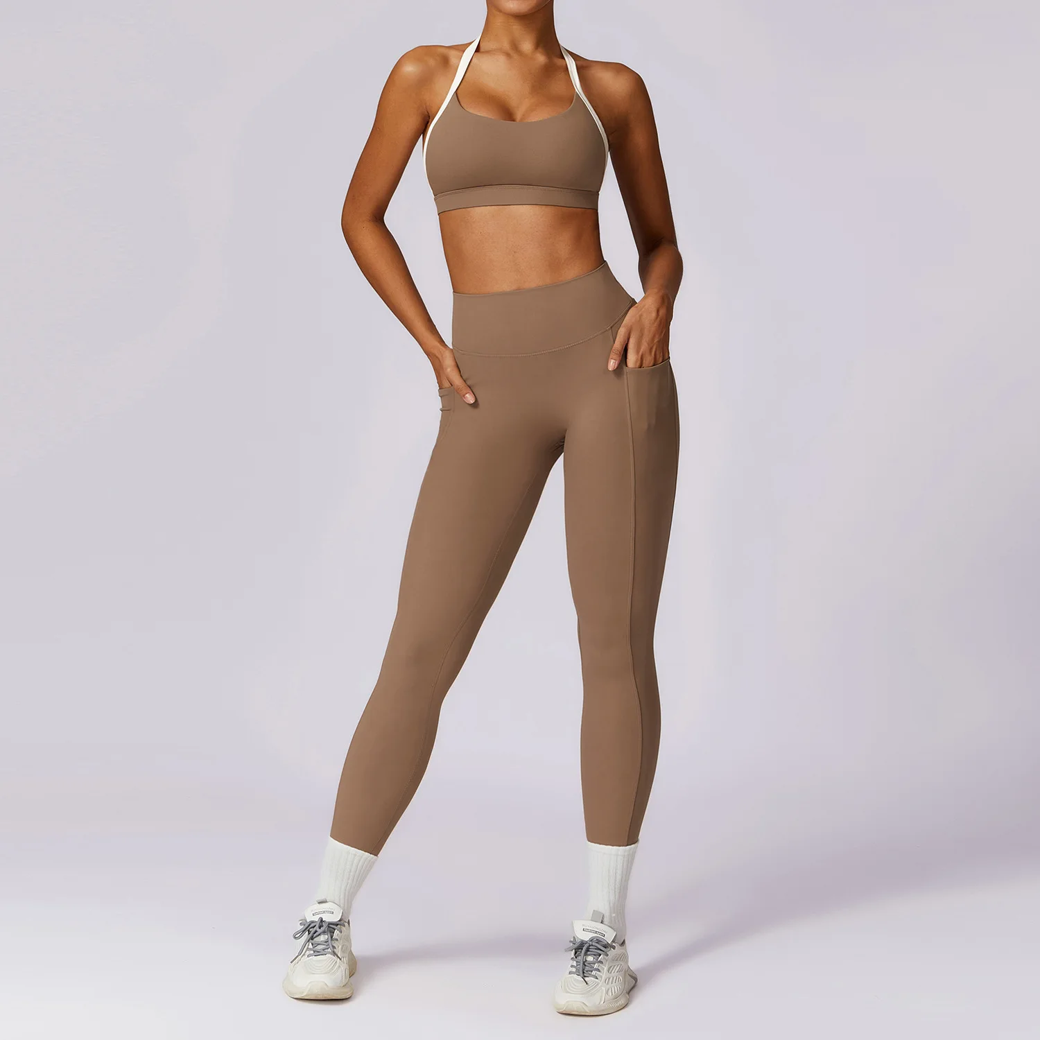 

MODITIN 2024 Women Yoga Set Sexy Bra Tops High Waist Seamless Push Up Leggings Gym Clothes Pretty Casual Wear