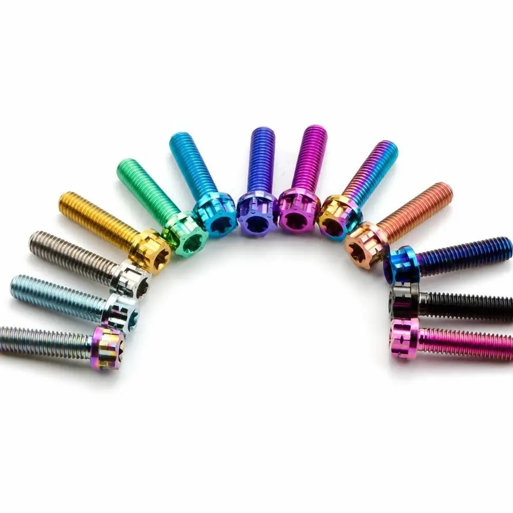 Lightweight GR5 Titanium Alloy Flange Torx Bolt M6 Multi Colors Titanium Bolt Fairing Bolt