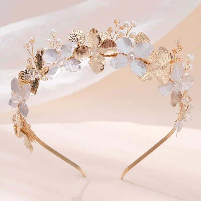 Alloy Flower And Leaf Hair Bands  New Handmade Bridal Head Bands Bride Wedding Prom Birthday Party Mori Headpieces