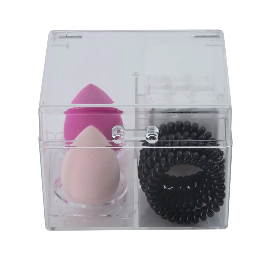 4-Compartment Lidded Makeup Organizer Set for Beauty Essentials - Perfect for Home and Travel Storage Solutions