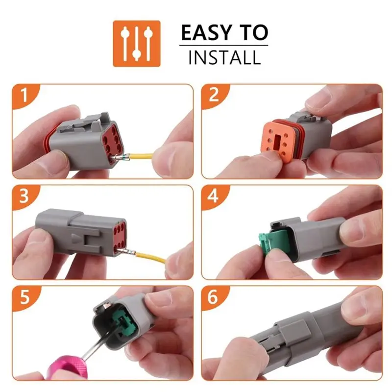 [NEWA64Z!】 Automotive Waterproof DT Connector Kit-636PCS Deutsch Connectors(2/3/4/6/8/12 Pins) With Crimping Tool& Crimper