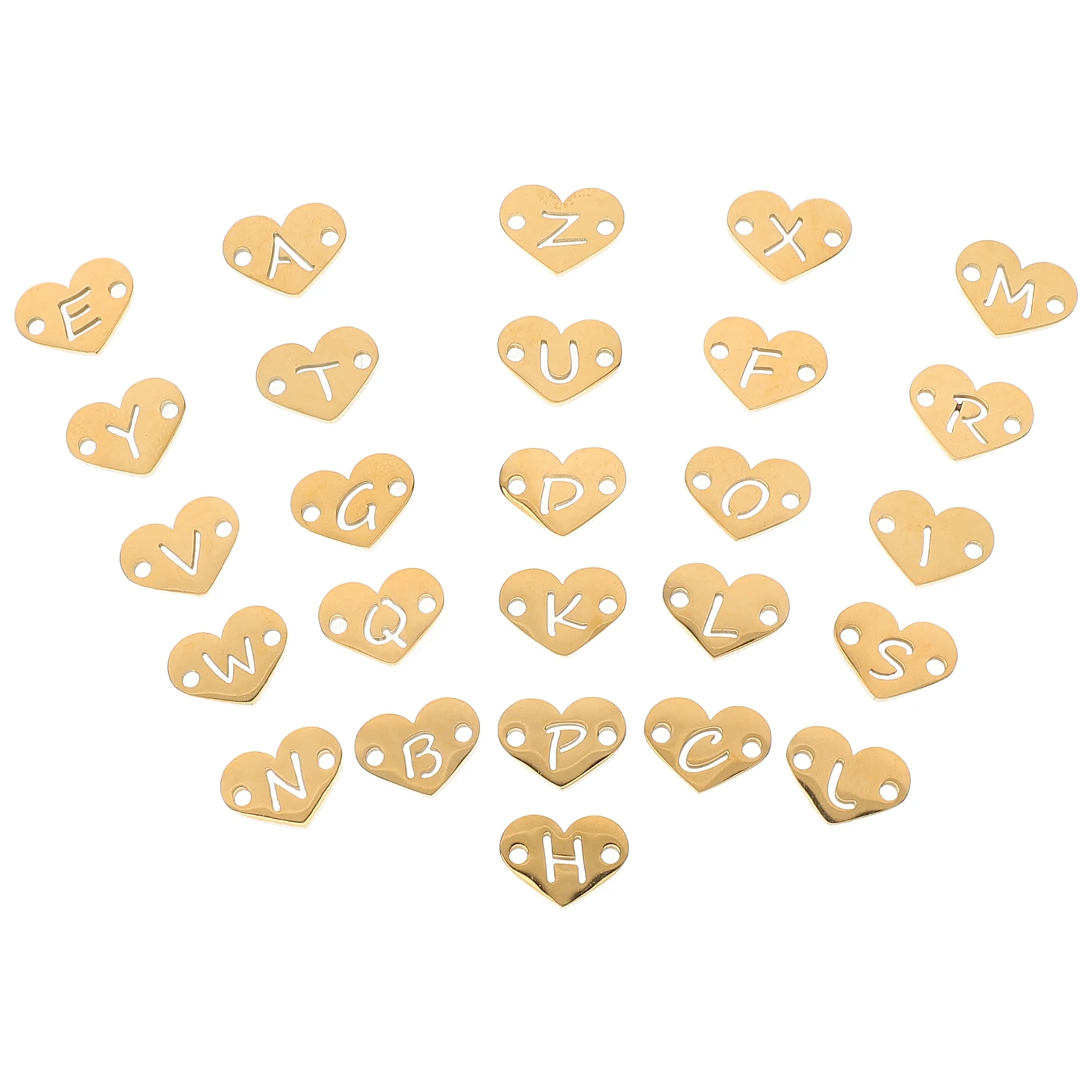 

26 Letter Charms Heart Shape 12mm Stainless Steel Pendant DIY Jewelry Making Accessories Heart Earring Bracelet charms
