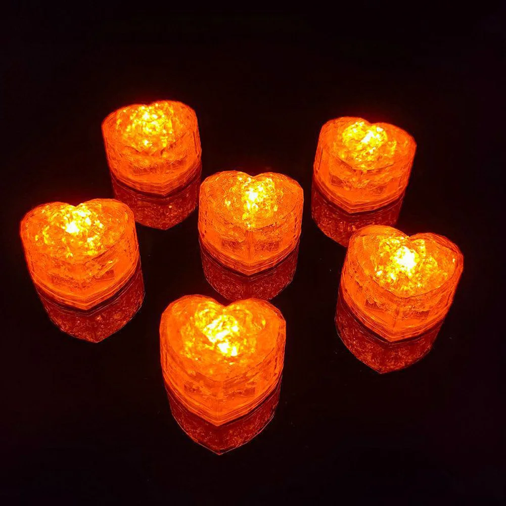 Cubos de hielo LED luminosos para decoración del hogar, accesorios de neón brillantes para fiesta, Festival de Halloween, suministros de decoración navideña, 12 piezas