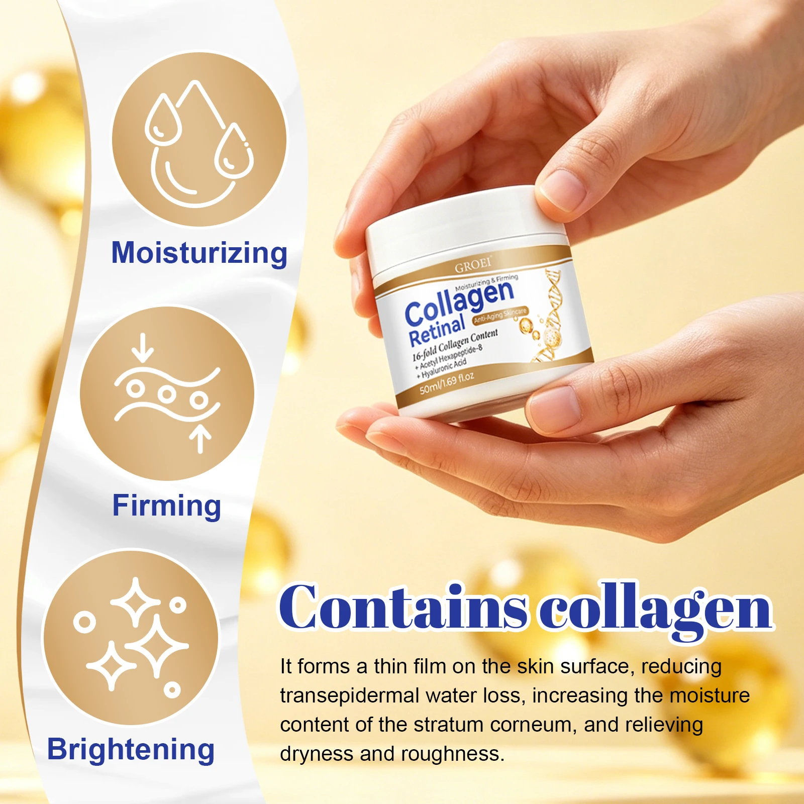 Collagen Peptide Powder - كريم تجديد الكولاجين بالببتيدات 50 مل