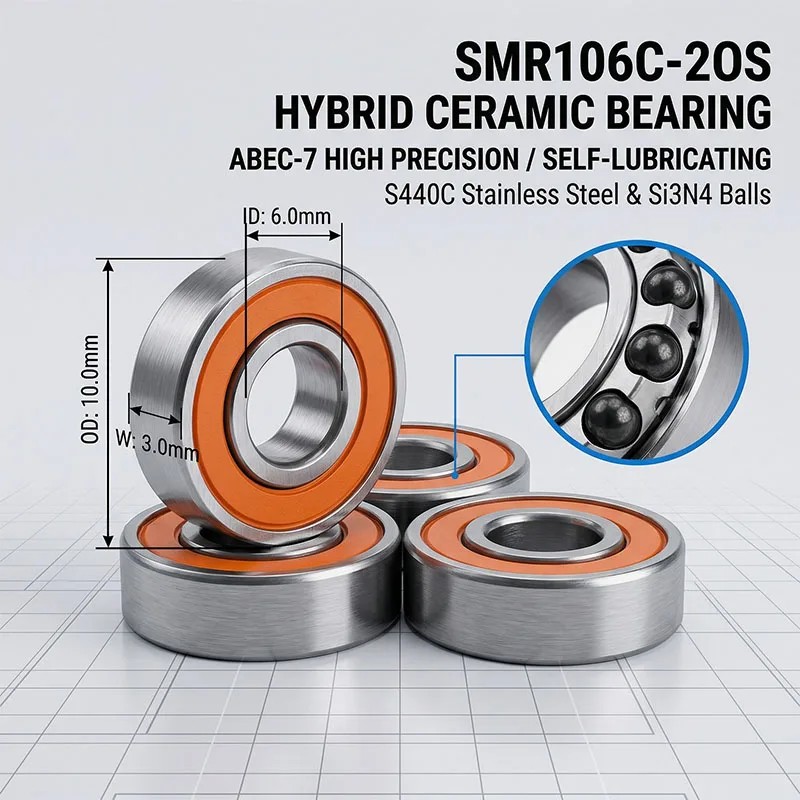 10pcs 6x10x3 SMR106C 2OS ABEC7 Stainless Steel Hybrid Ceramic Bearing Fishing Reel Bearing 6*10*3 SMR106 2RS MR85 MR95 MR105 2RS