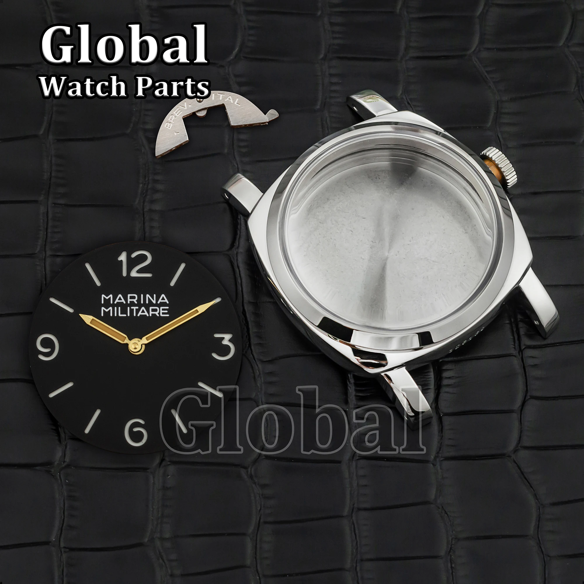 PAM 6152 ハイエンドメンズ 47 ミリメートルステンレス鋼時計ケースフィット ETA6497/6498 ST3600 ムーブメントダイヤル発光針 Mod 時計部品