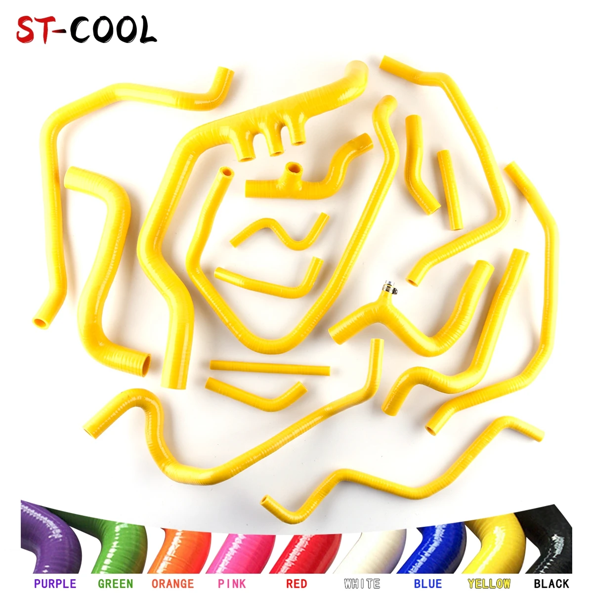 For Renault Megane II RS 2.0 16V 225PS 2002-2009 2003 2004 2005 2006 2007 2008 Radiator Hoses Kit Silicone Tubes 17Pcs 10 Colors