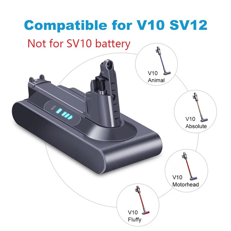 6000mAh Replacement Battery for Dyson V10 Battery for SV12 V10 Animal/Absolute/Motorhead/Fluffy | 242151 Replacement Battery
