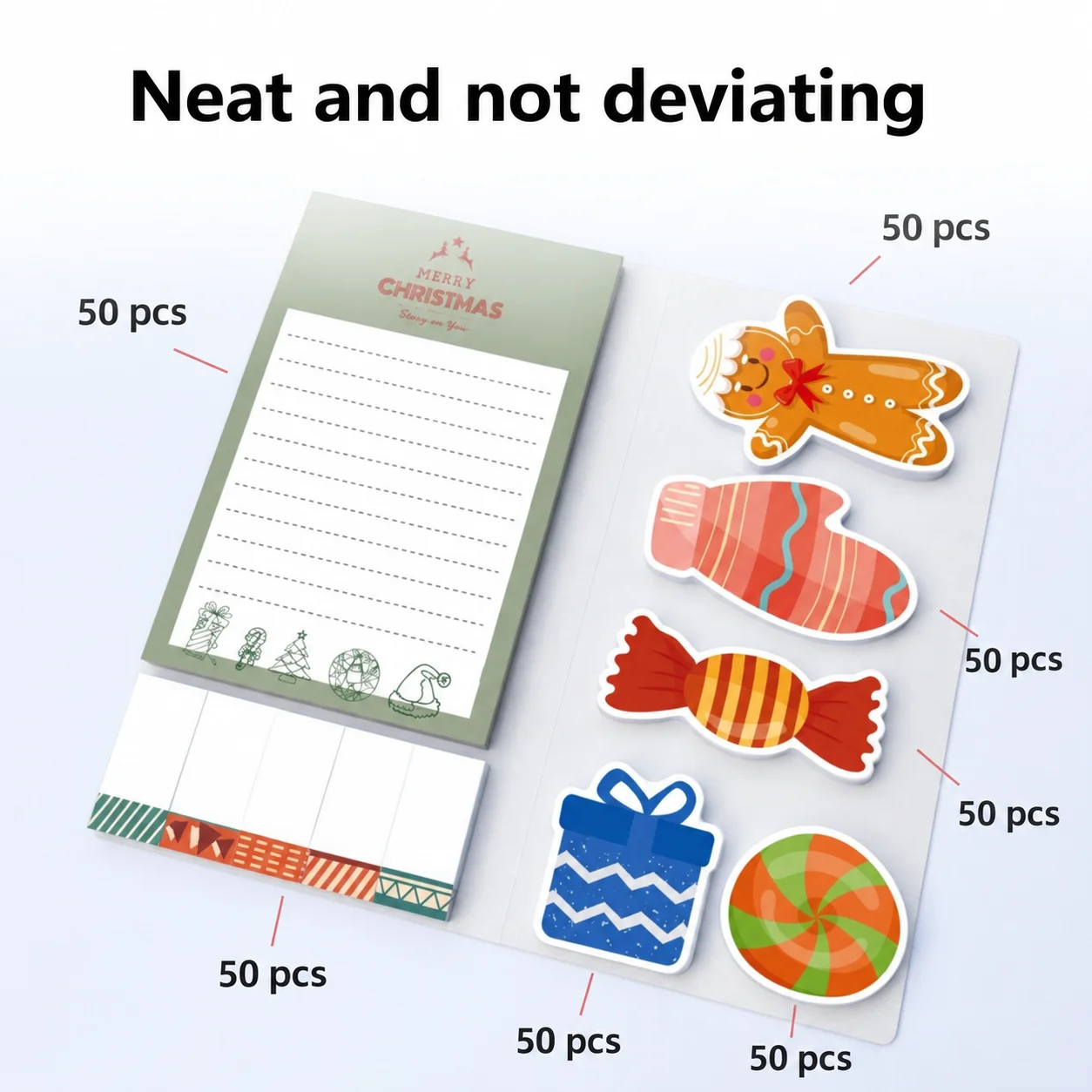 Adhesive Sticky Notes Adhesive Christmas Memo Pad Sticky Memo Pad Shaped Hard Cover Memo Pad For Daily Messages Teachers